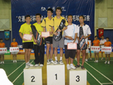 Yuen Yuen-kin (left) and Pang Chun-yu (right), Badminton Men's Double Division A Champions